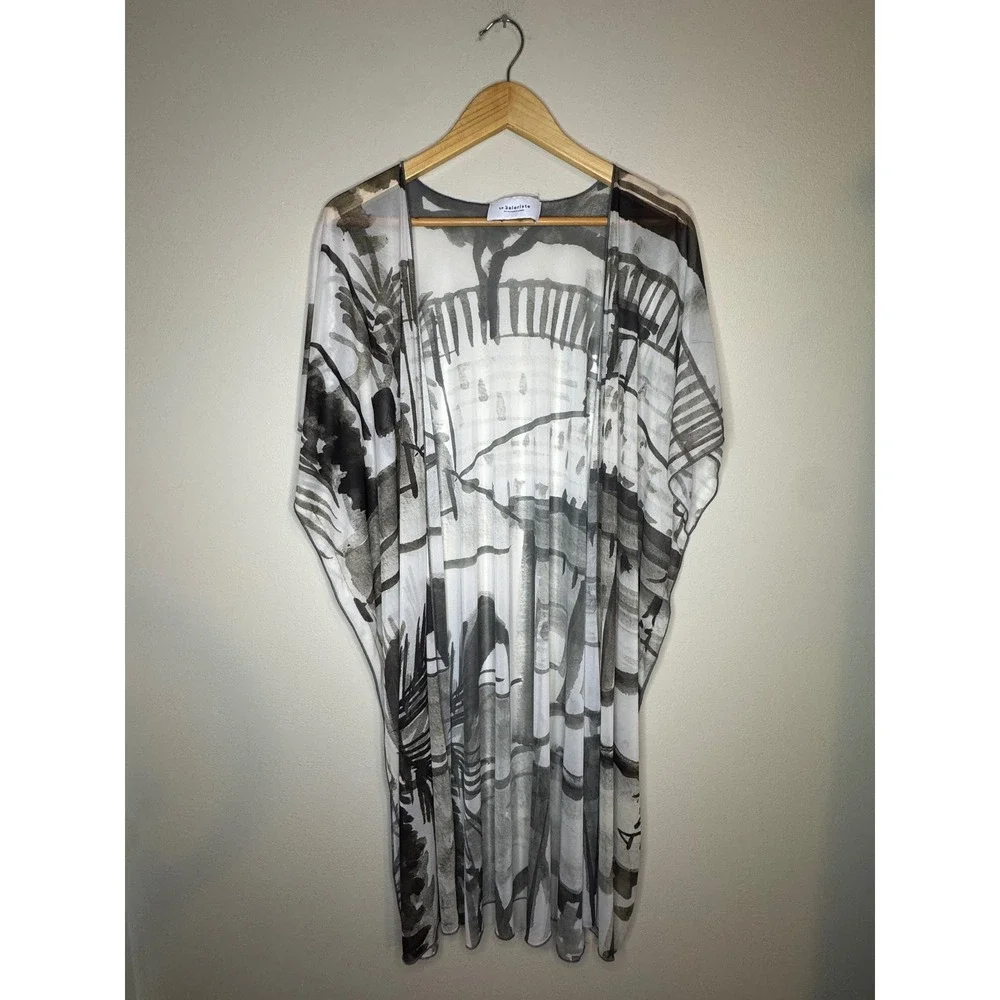 Le Galeriste Abstract Print Kimono‎ Duster One Size